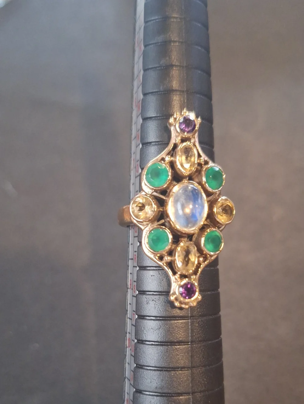 Nicky Butler Gold-Tone Multigemstone Statement Ring - Green & Purple Accents